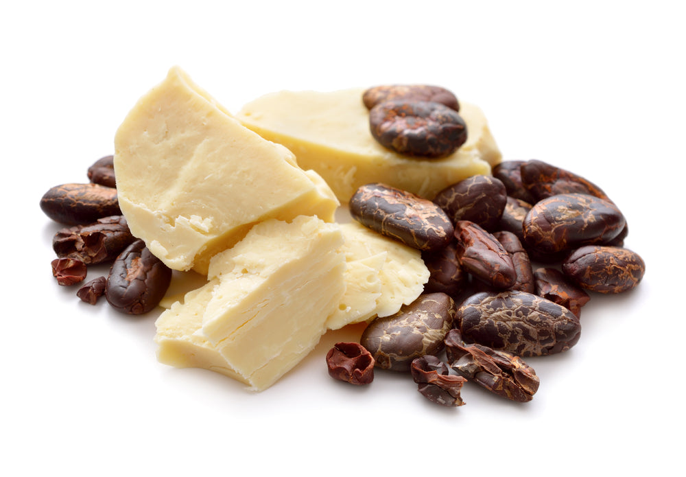 Cocoa butter is high in fatty acids, which is why it’s often touted for its ability to hydrate and nourish the skin and improve elasticity. Hydrating organic cocoa butter used in our skincare