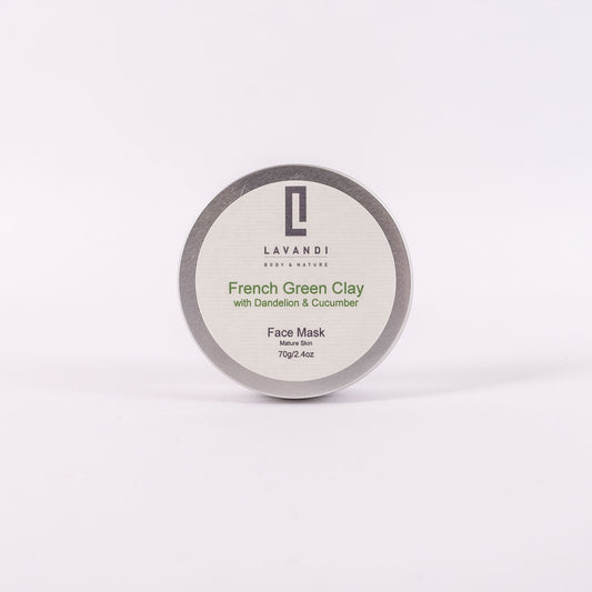 French Green Clay Face Mask with Dandelion & Cucumber